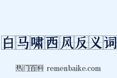 白马啸西风反义词是什么意思的图片
